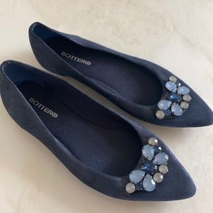 Navy flats with Beads!